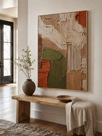 Wabi-Sabi Textured Geometric Wall Art _ SJ#0062