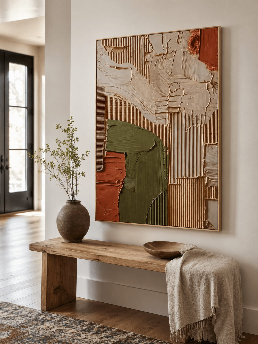 Wabi-Sabi Textured Geometric Wall Art _ SJ#0062