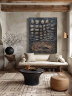 Large 3D Black Abstract Canvas Art for Sale Wabi Sabi Abstract Art Black Canvas Wall Painting –SJ#0157