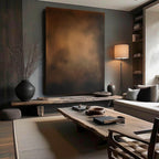 Large Brown And Black Minimalist Abstract Painting Original Black Brown Minimalist Wall Art-SJ#0254