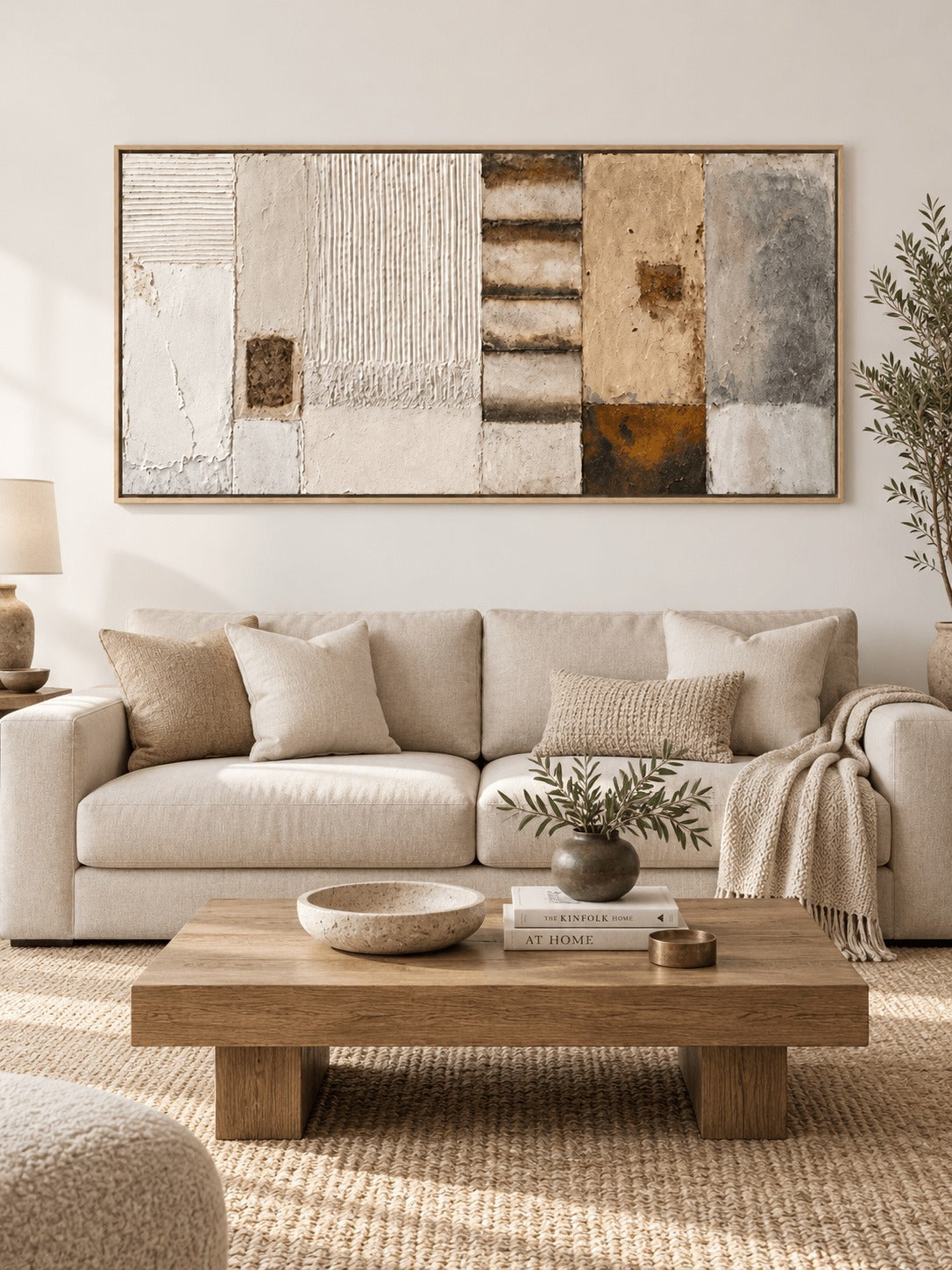 Horizontal Textured Wall Art _ Wabi-Sabi Wall Art –SJ#0138