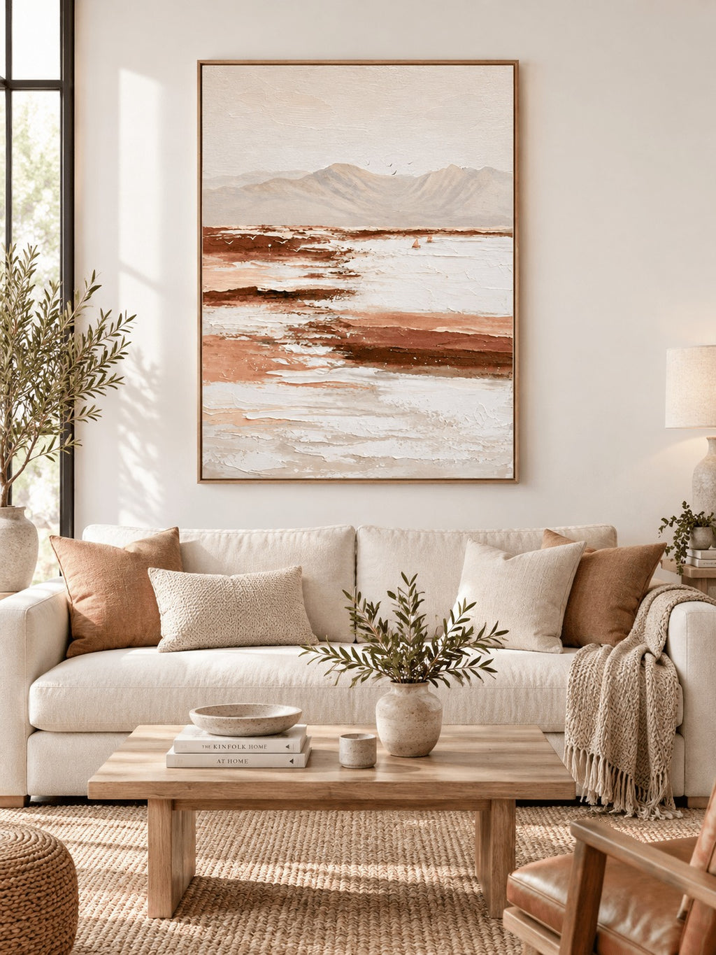 Wabi-Sabi Textured Wall Art _ Vertical Neutral Mountain Wall Art –SJ#0117