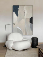 Minimalist Modern Wall Art Black And Beige Minimal-SJ#0268