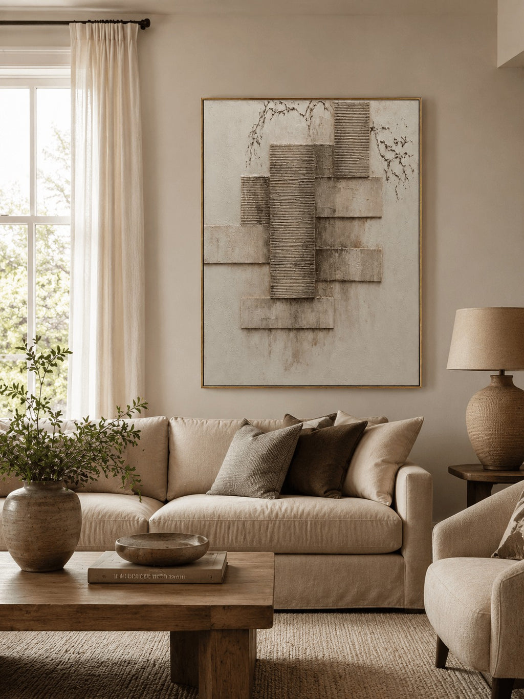 Modern Textured Geometric Wall Art – SJ#0092