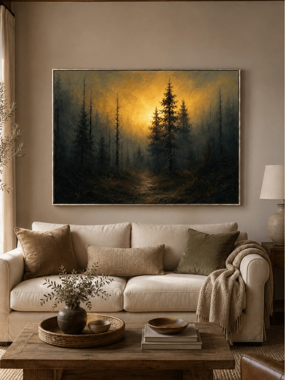Moody Forest Wall Art _ Abstract Dark Forest Wall Art –SJ#0125