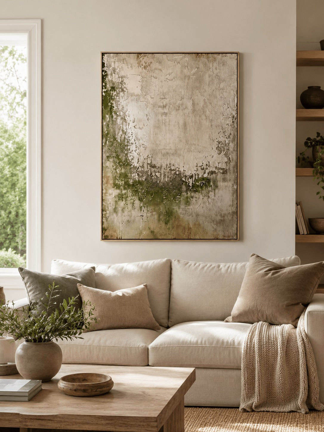 Moss Green Abstract Wall Art –SJ#0100