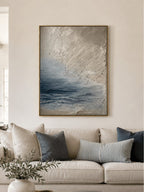 Neutral Ocean Wall Art _ Hand-Painted Texture –SJ#0056