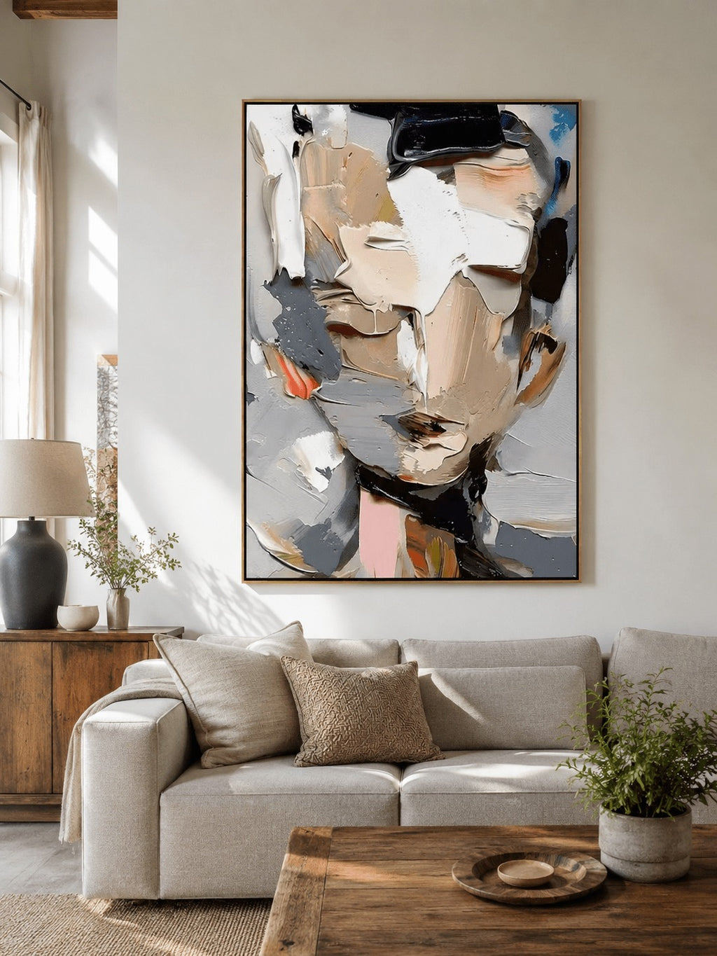 Abstract Impasto Portrait Wall Art – SJ#0332