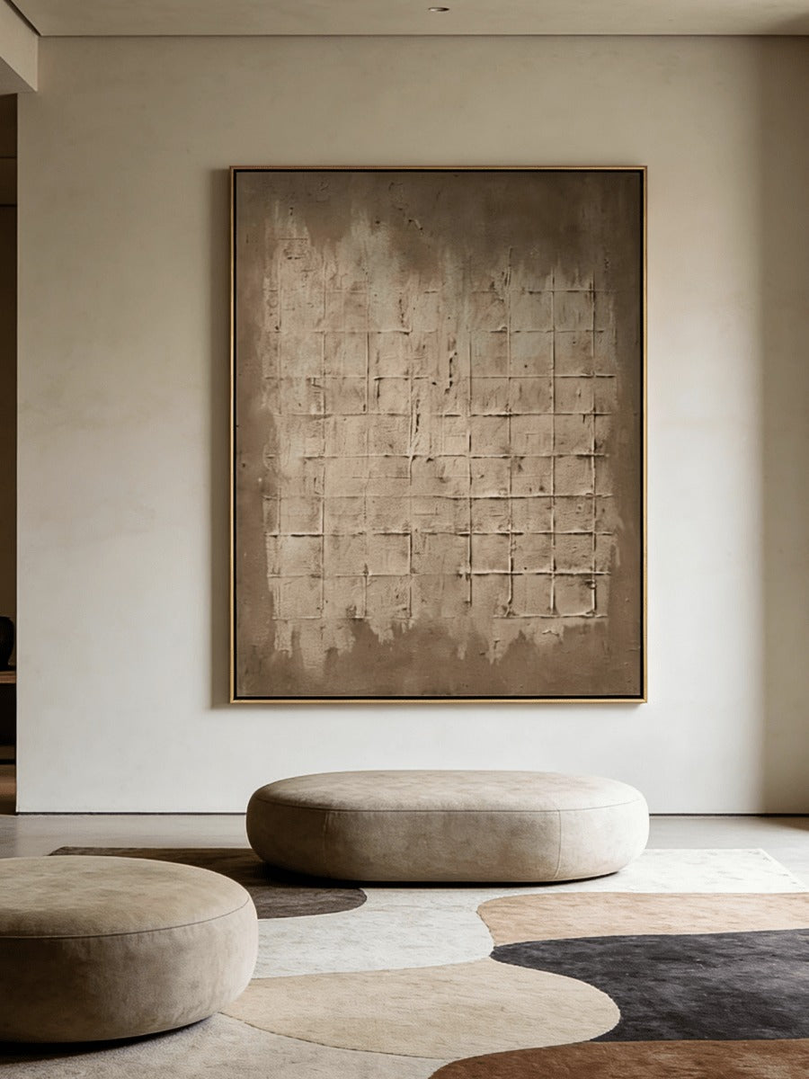 Wabi-Sabi Grid Abstract Wall Art – SJ#0065