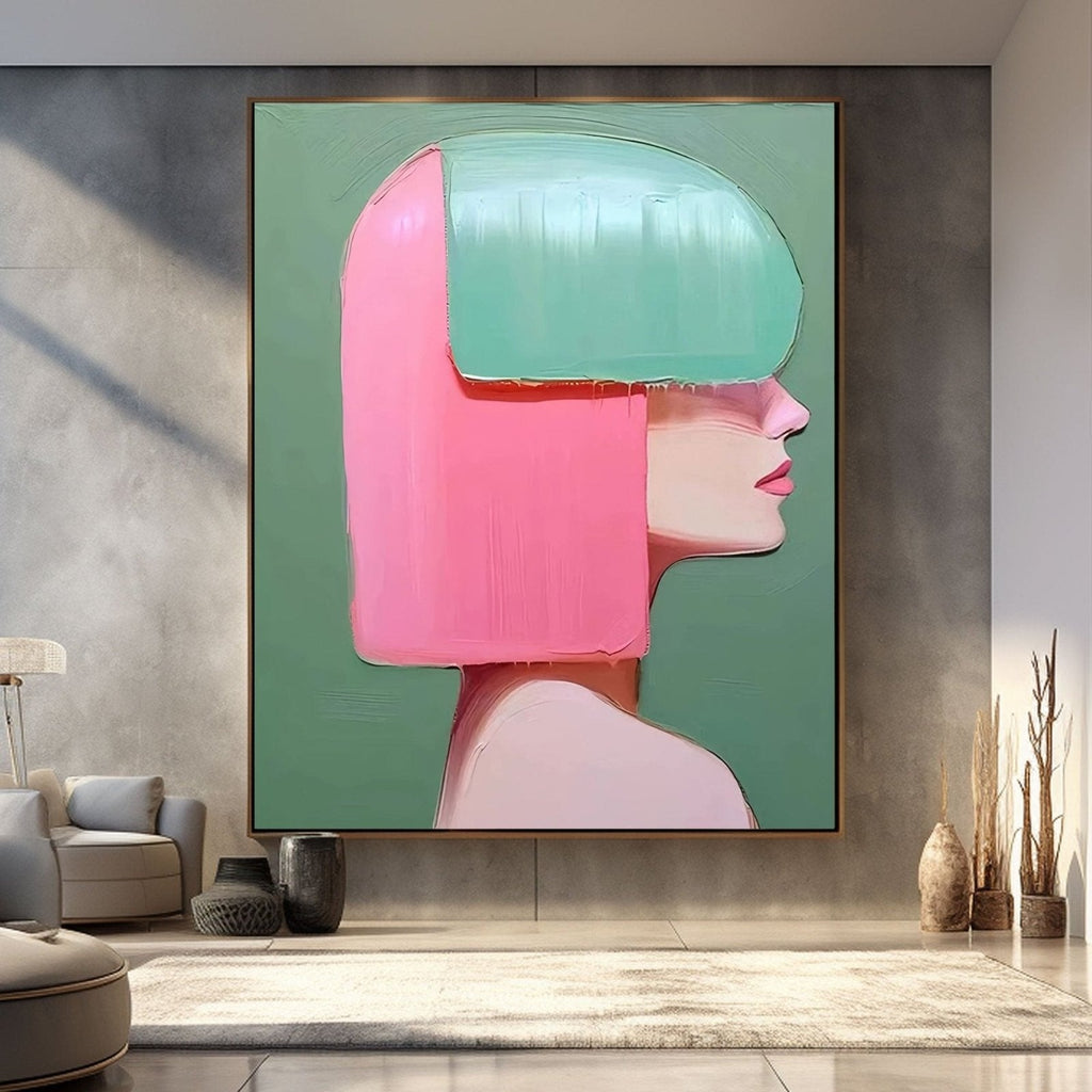 Vertical Textured Colorful Abstract Modern Wall Art On Canvas-SJ#0334