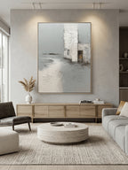 Wabi-Sabi Abstract Painting _ Minimalist Coastal Architecture Wall Art – SJ#0077