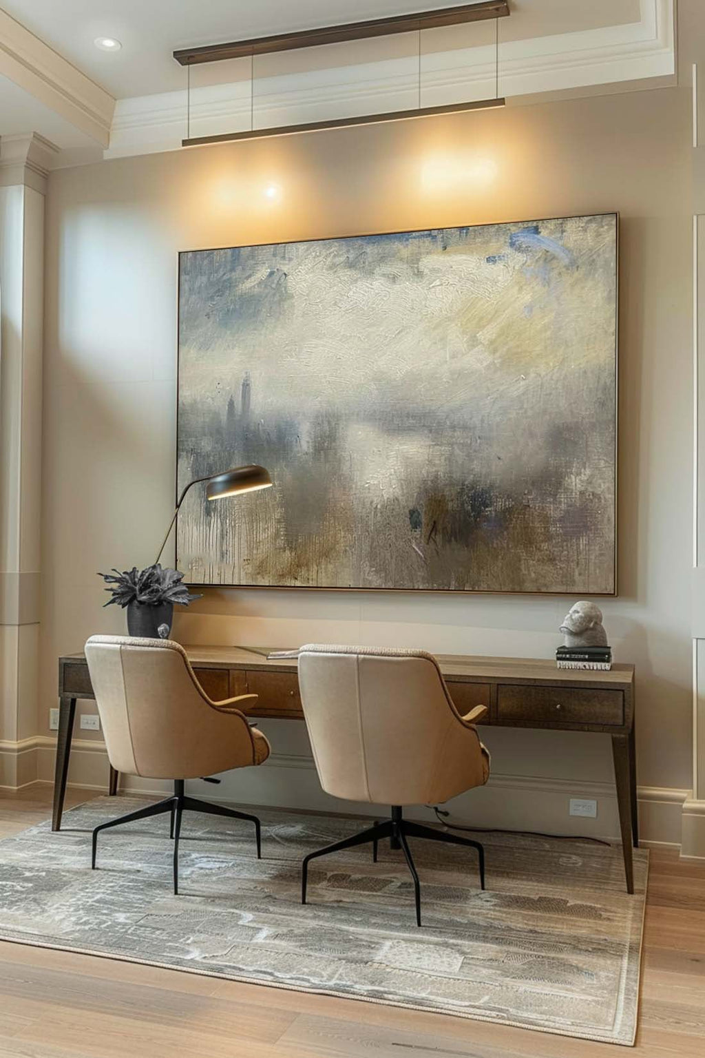 Vintage Abstract Seascape Oil Painting Retro Coast-SJ#0261
