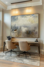 Vintage Abstract Seascape Oil Painting Retro Coast-SJ#0261