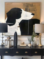 Vintage Dog Oil Painting Original Abstract Dog Wal-SJ#0249