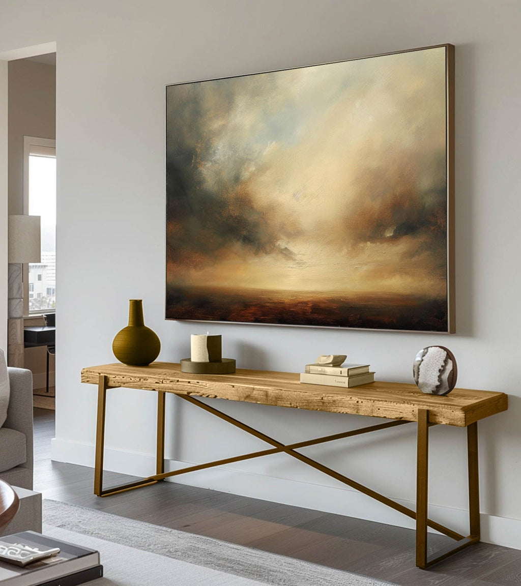 Vintage Moody Seascape Paintings Retro Wabi Sabi L-SJ#0264