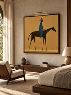 Vintage Style Horse And Rider Painting Original Canvas Art For Modern Living Room Decor-SJ#0242
