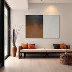 White Plaster Abstract Texture Painting White And Black Textured Wall Art Round Textured Canvas Art –SJ#0164