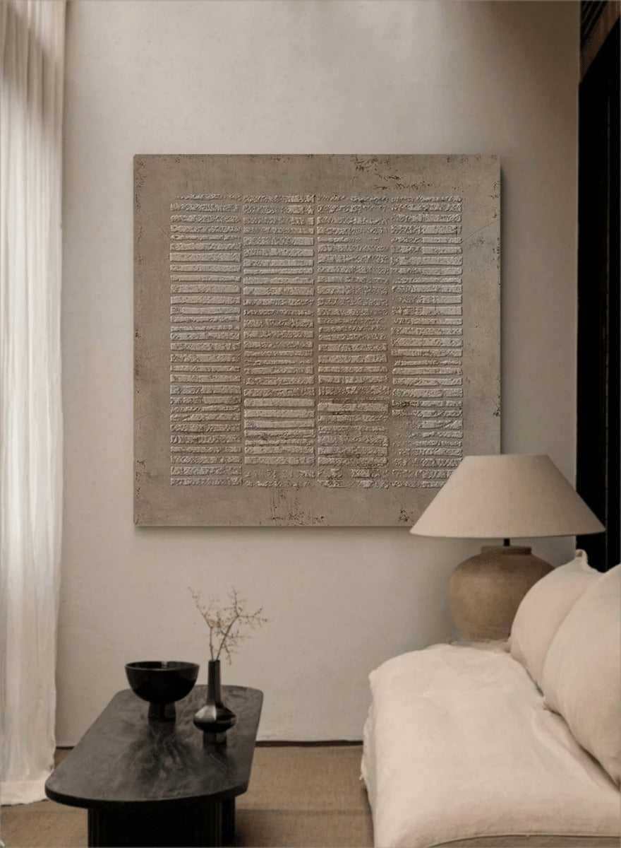 Wabi-Sabi Textured Earth Tone Wall Art-#0001