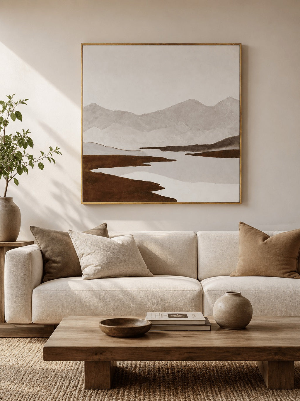 Wabi-Sabi Mountain Landscape Wall Art _ Landscape Painting – SJ#0041