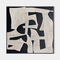 Large Black White Abstract Painting Contemporary Textured Wall Art Modern Minimalist Canvas - Main Product Image | Seegart