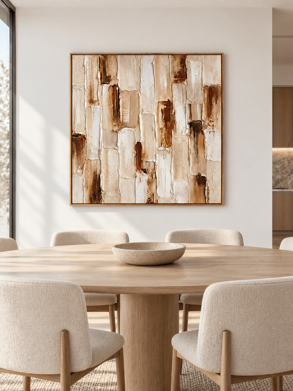 Wabi-Sabi Earth Tone Wall Art _ Beige & Brown Textured Wall Art – SJ#0048
