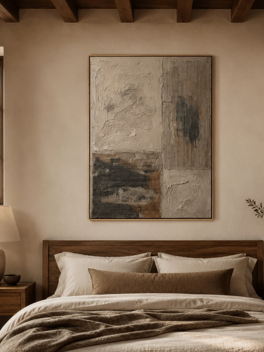 Beige & Black Wabi-Sabi Wall Art – SJ#0066