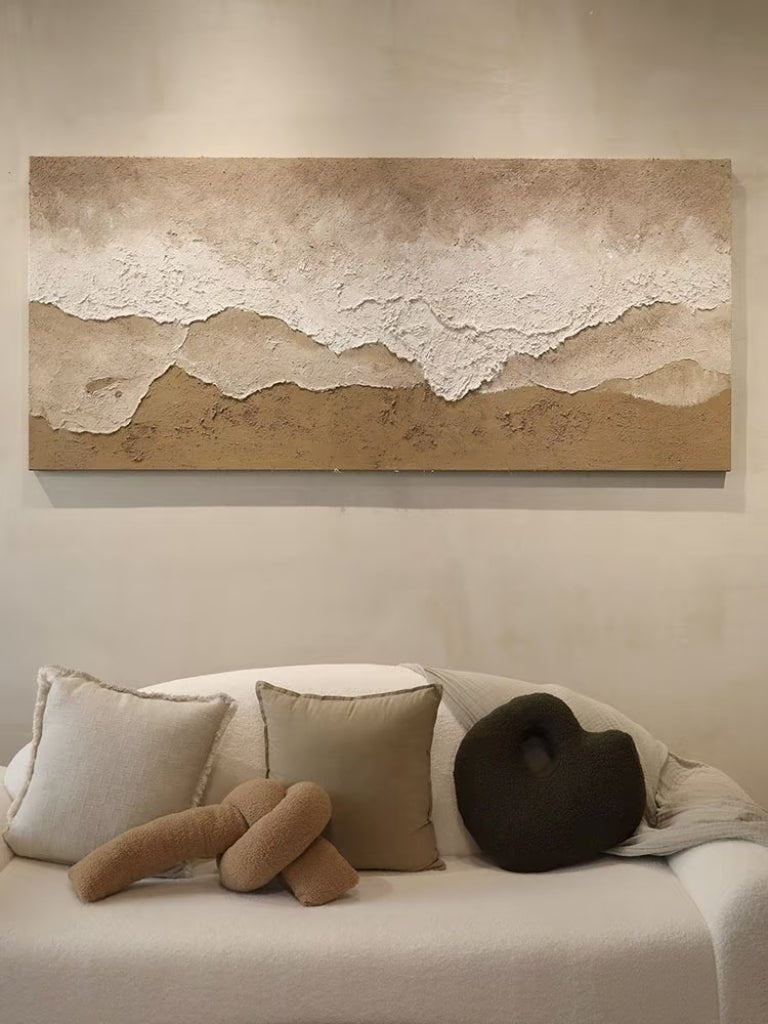 Neutral Coastal Wall Art _ Wabi Sabi Textured Painting – SJ#0130