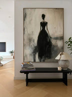 Abstract Black Dress Female Canvas Art – SJ#0079
