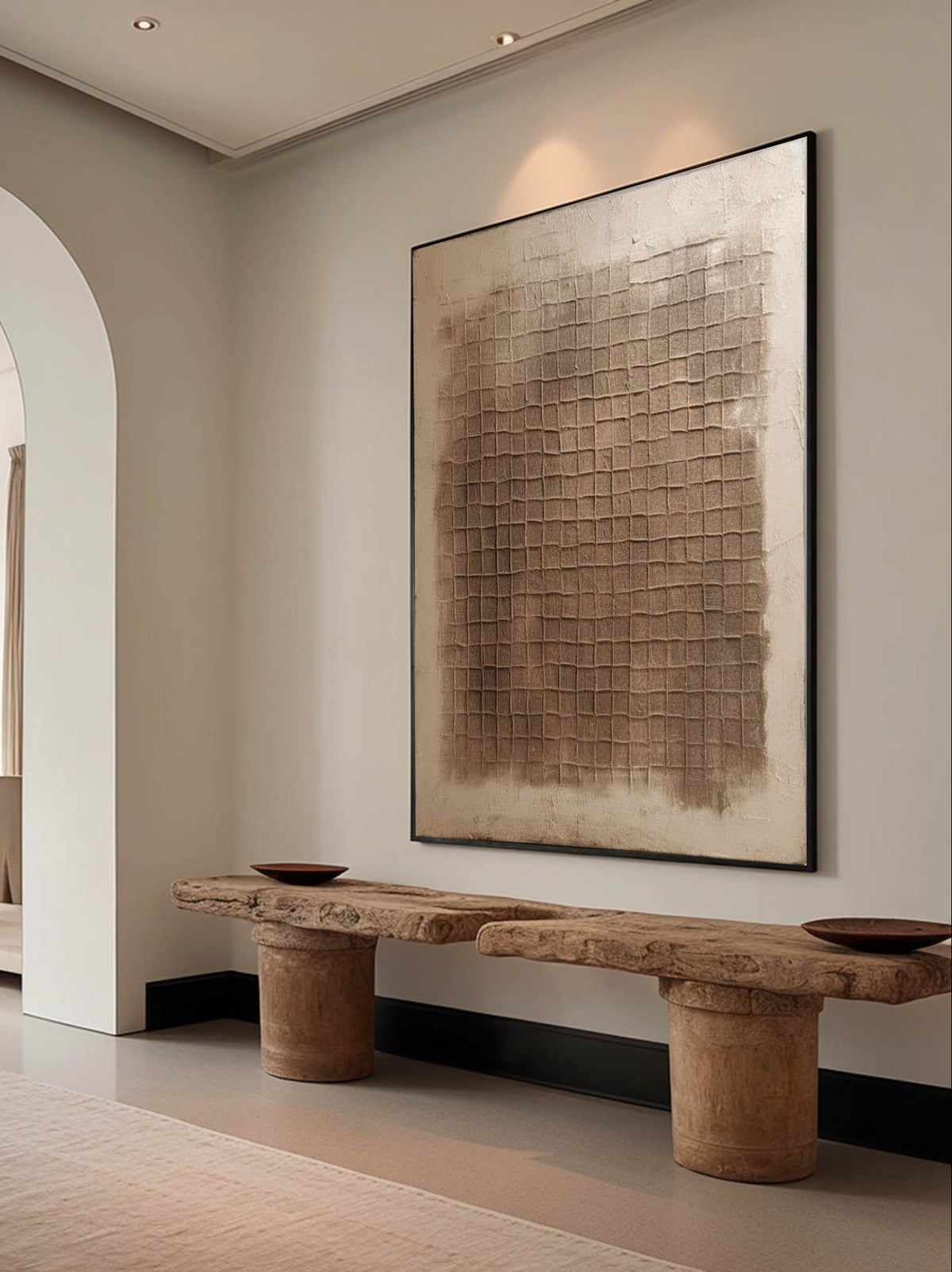 Beige & Bronze Wabi-Sabi Wall Art – SJ#0064