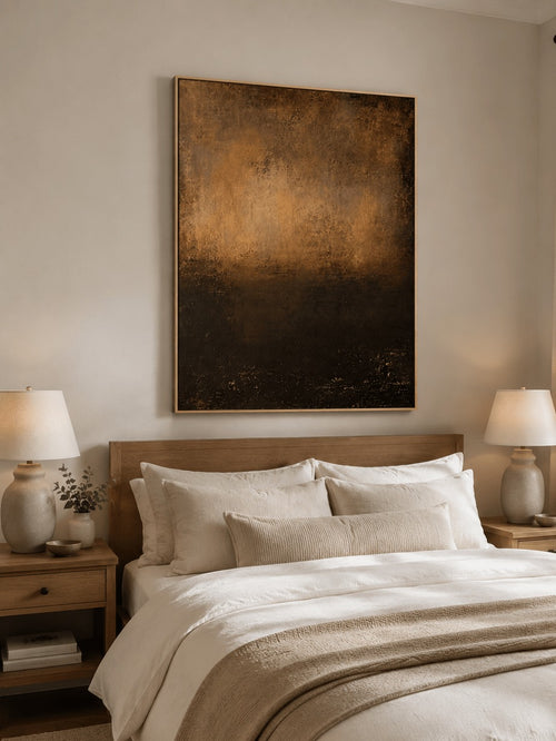 Abstract Tranquility Painting _ Bronze Abstract Wall Art – SJ#0098
