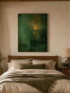 Emerald Green Abstract Wall Art _ wabi sabi painting – SJ#0104