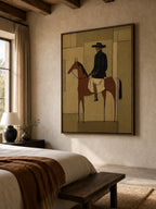 Hand Painted Canvas Art With Refined Texture Brown Horse Figure For Study Room-SJ#0232