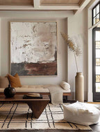 Large Gray and Brown Abstract Canvas Art Wabi-Sabi Wall Art Gray and Brown Abstract Oil Painting – SJ#0171