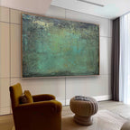 Large Green Textured Abstract Canvas Wall Art Green Minimalist Textured Painting Green Abstra-SJ#0178