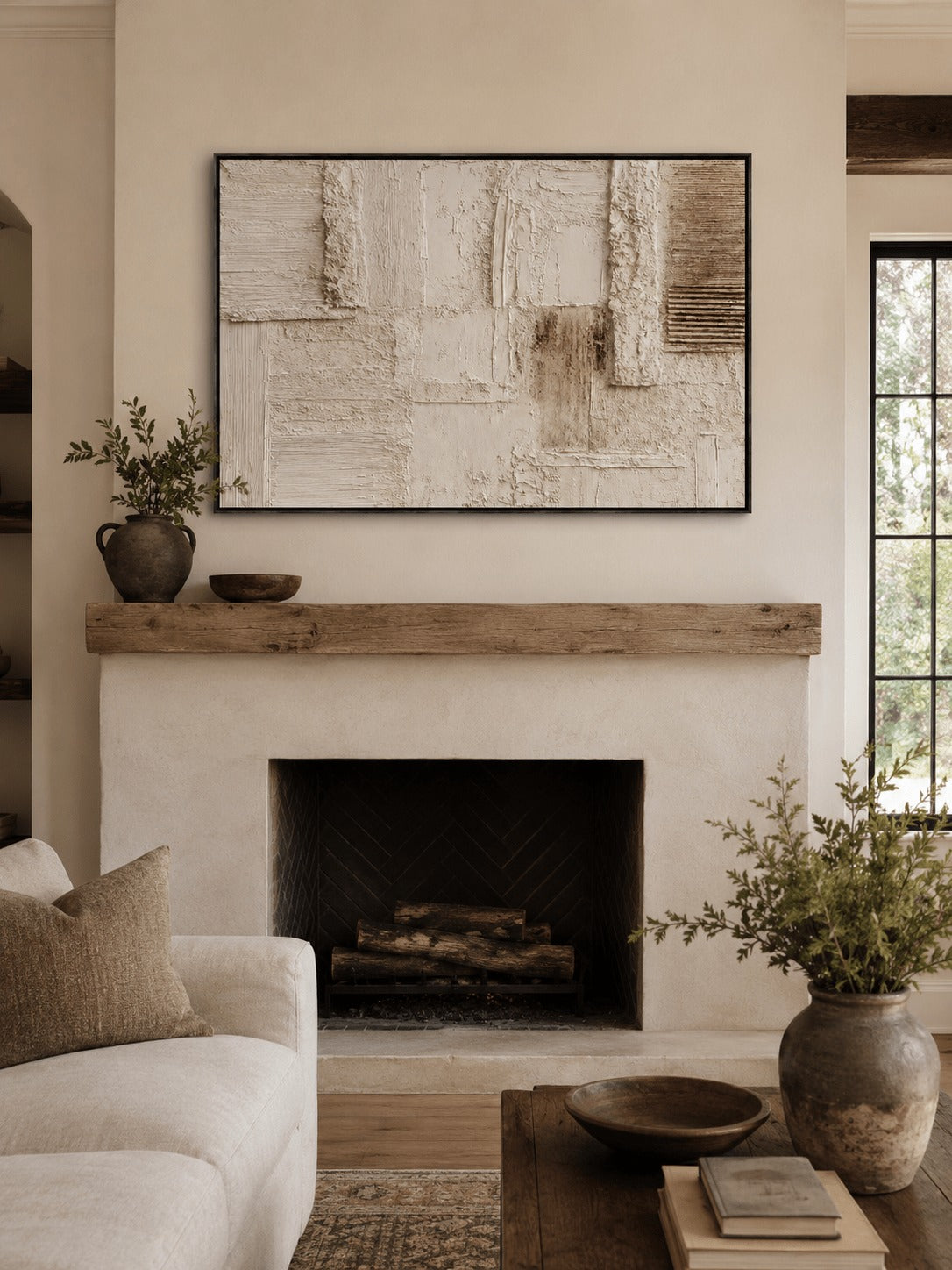 Neutral Textured Wall Art _ Wabi Sabi Abstract Painting – SJ#0123
