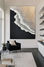 Minimalist Blue Ocean Painting Large Blue Ocean Wall-SJ#0204