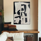 Black Beige Abstract Wall Art Large Textured Modern Painting Wabi Sabi Minimalist Canvas - View 3 | Seegart Abstract Art