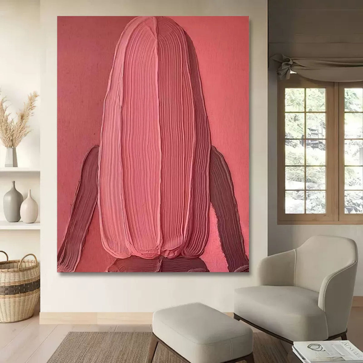 Abstract Geometric Woman Portrait _ Modern Face Canvas -SJ#0347