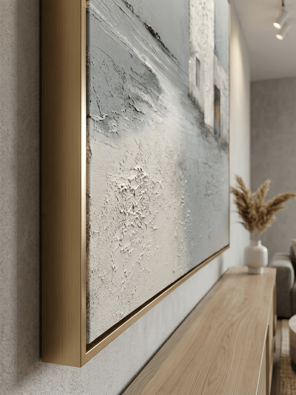 Wabi-Sabi Abstract Painting _ Minimalist Coastal Architecture Wall Art – SJ#0077