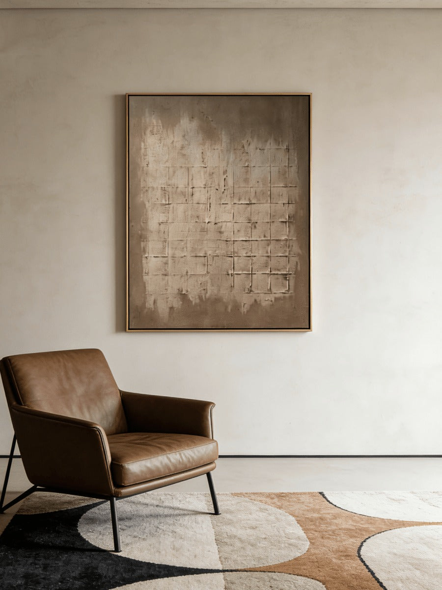 Wabi-Sabi Grid Abstract Wall Art – SJ#0065