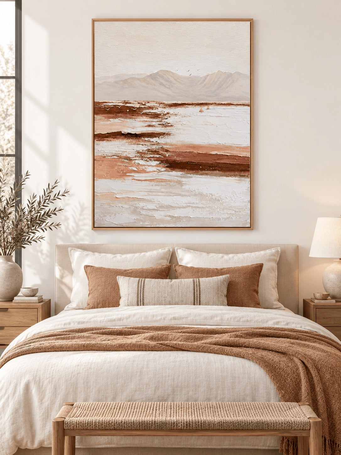 Wabi-Sabi Textured Wall Art _ Vertical Neutral Mountain Wall Art –SJ#0117