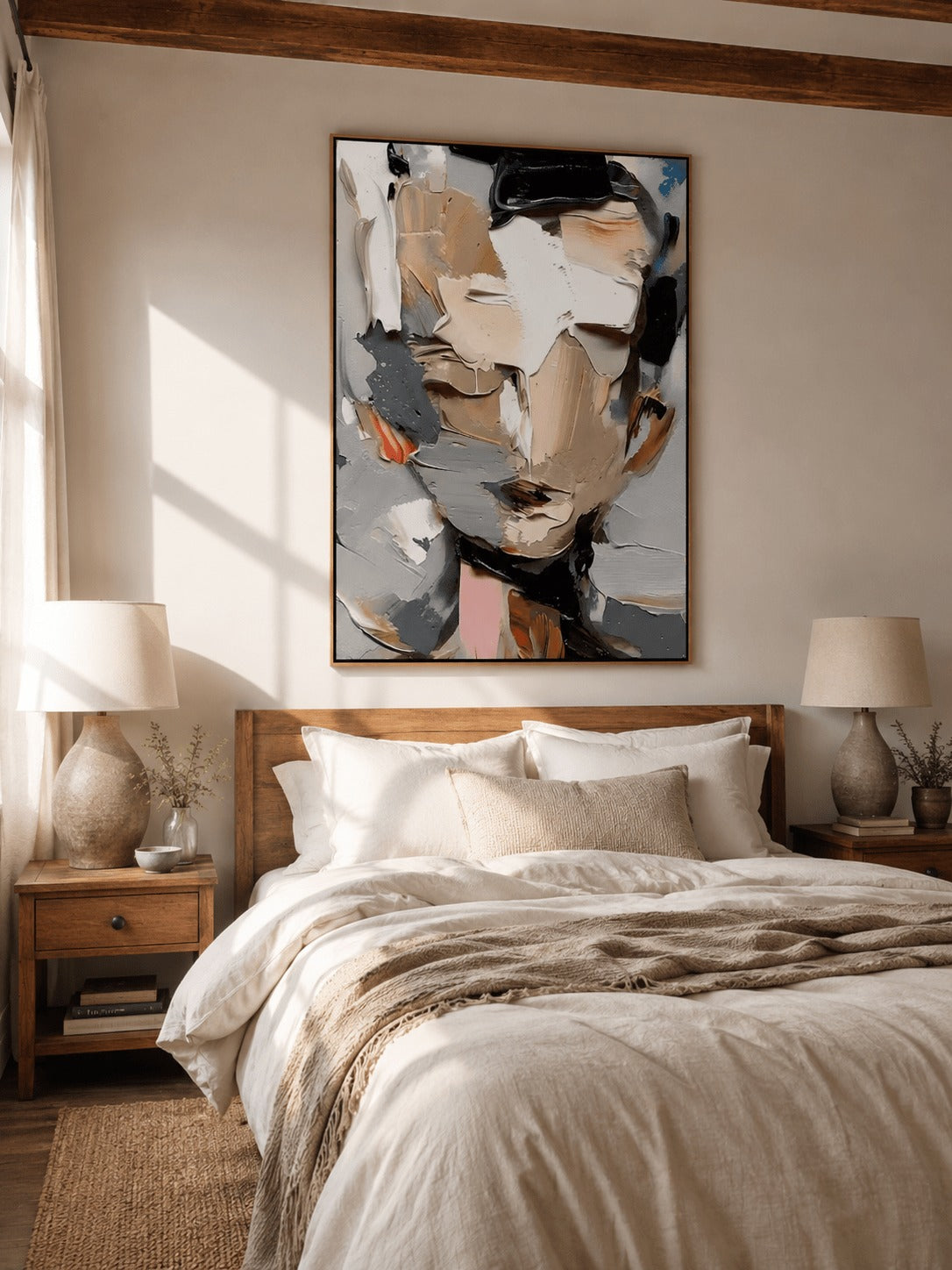 Abstract Impasto Portrait Wall Art – SJ#0332