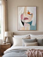 Textured Abstract Woman Portrait Wall Art -SJ#0346