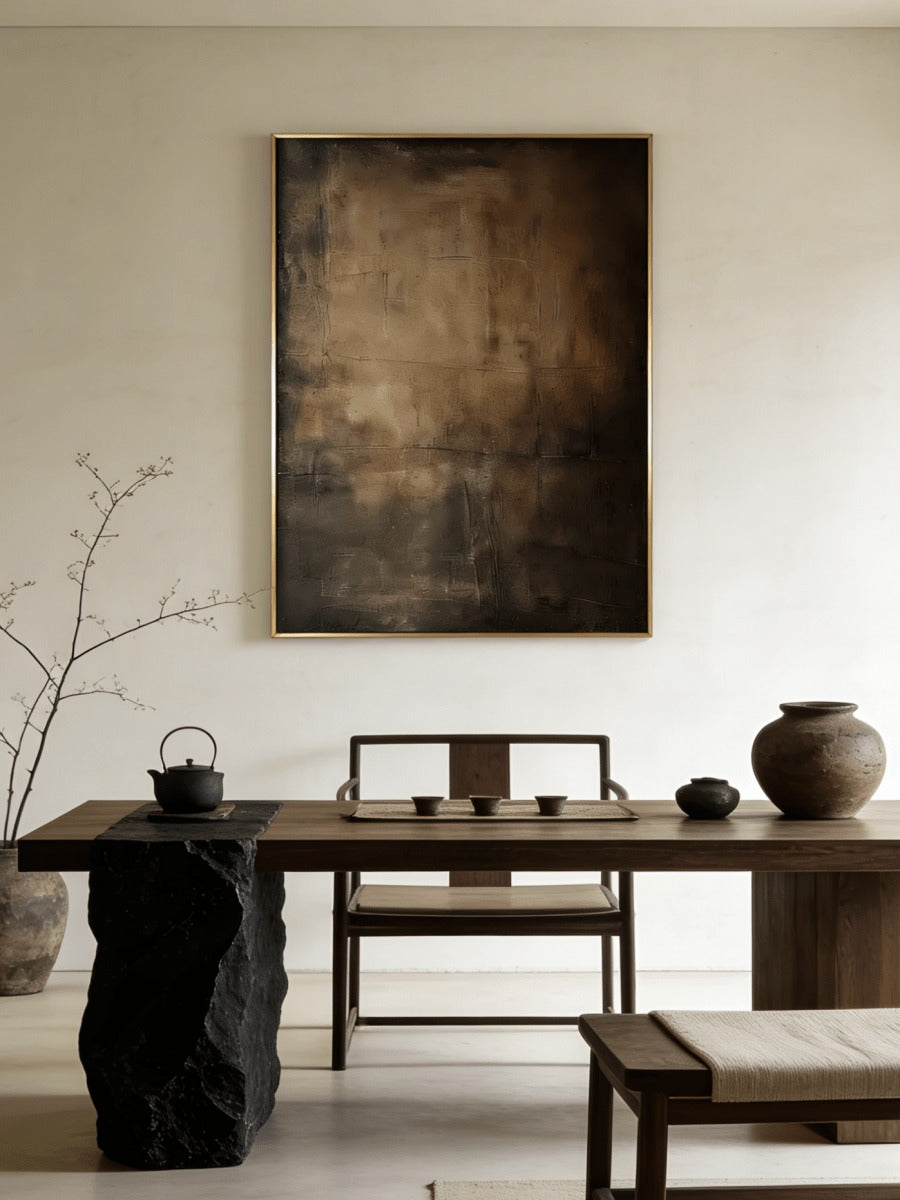 Bronze Abstract Wall Art _ Hand-Painted Texture SJ#0054
