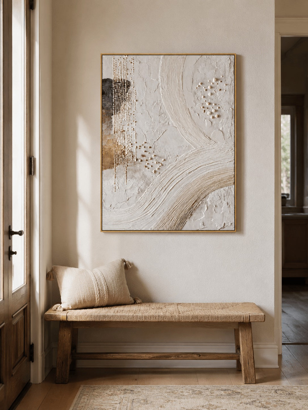 Wabi Sabi Ivory Textured Abstract Wall Art _ Eliot Vermeer –SJ#0058