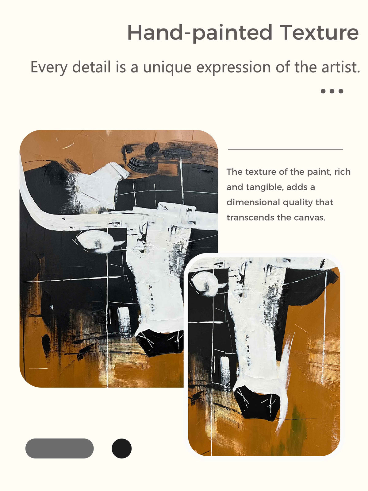 Vintage Abstract Bull Art Retro Minimalist Black A-SJ#0247