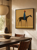 Vintage Style Horse And Rider Painting Original Canvas Art For Modern Living Room Decor-SJ#0242