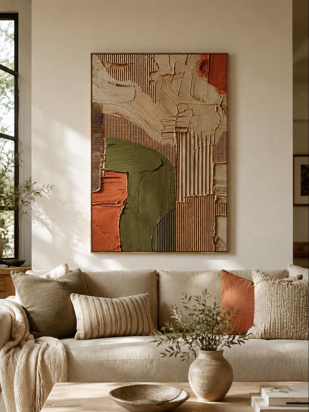 Wabi-Sabi Textured Geometric Wall Art _ SJ#0062