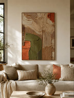 Wabi-Sabi Textured Geometric Wall Art _ SJ#0062