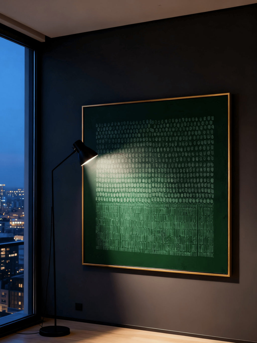 Green Textured Plaster Wall Art Square – SJ#0012